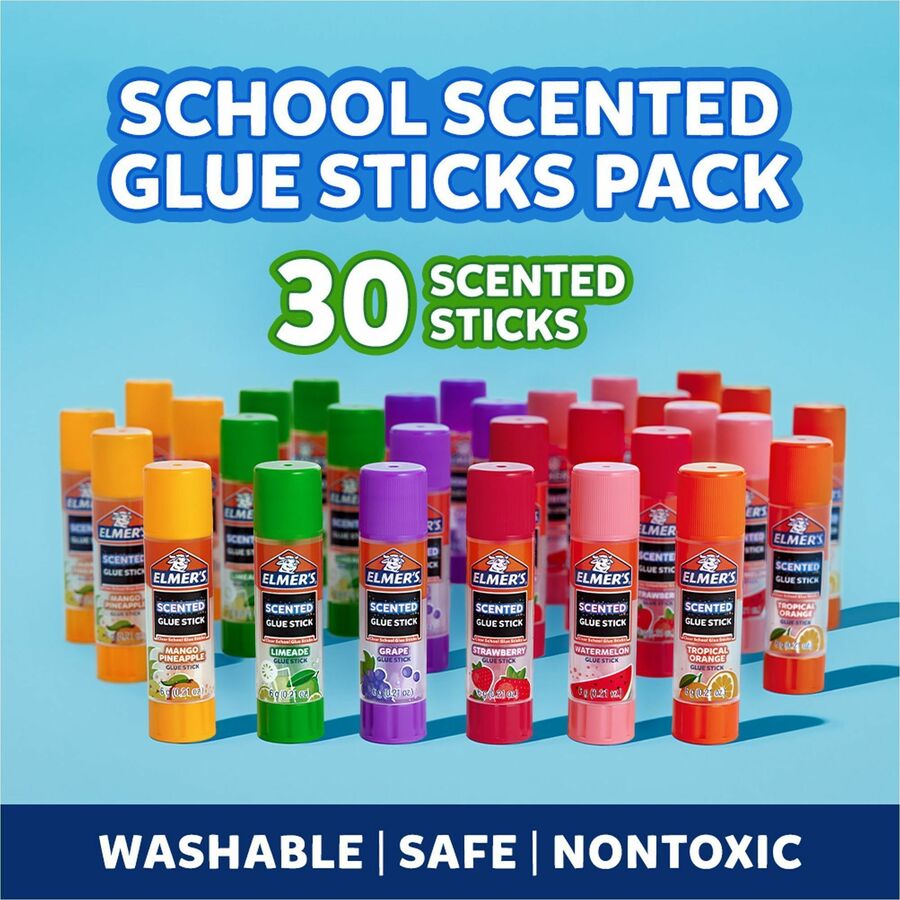Elmer's Scented Glue Sticks, Tropical Mix, 0.21 oz, 30/Box