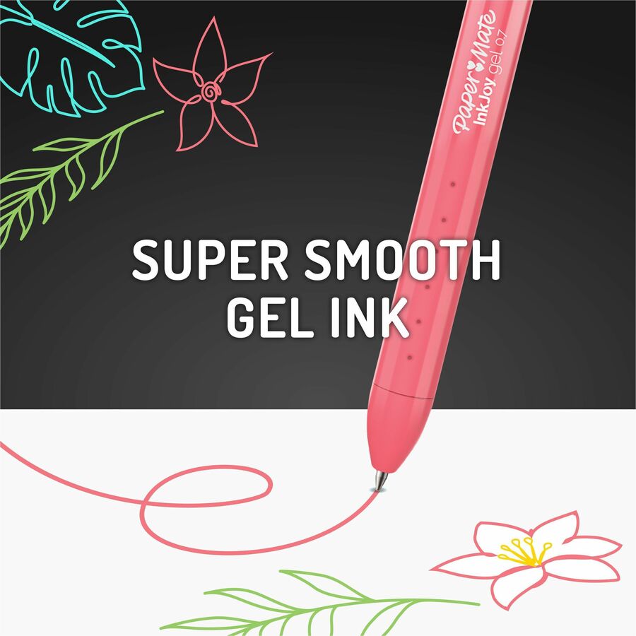 Paper Mate InkJoy Gel Bright! Pens, Medium Point (0.7mm), Retractable, Assorted Ink & Barrel Colors, 6 Pack