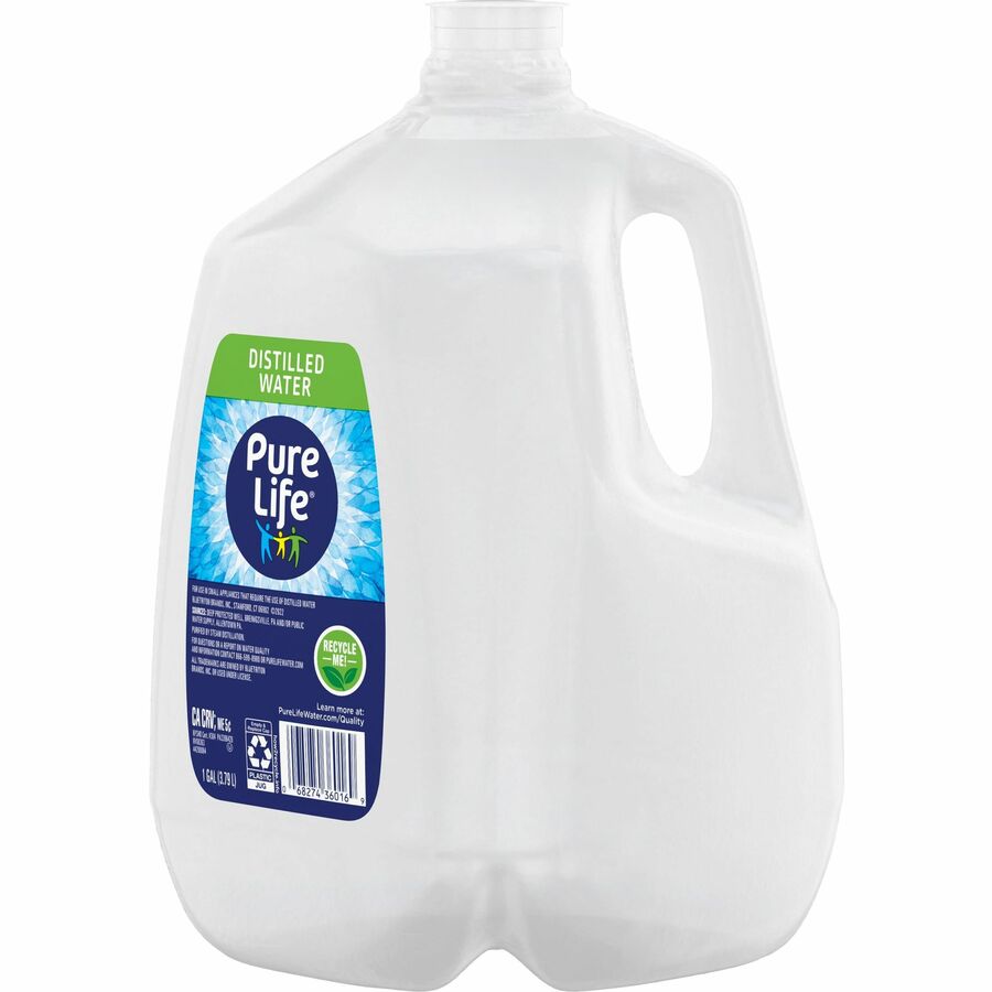 Pure Life Distilled Water, 127.82 fl oz (3.78 L) Bottle, 6 Bottles per Carton