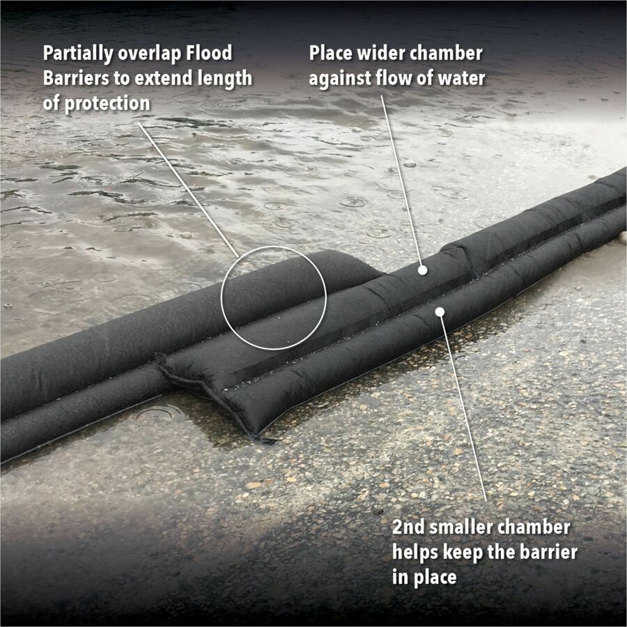 Quick Dam Flood Barriers, 3.5" Height, Black, 16 per Carton
