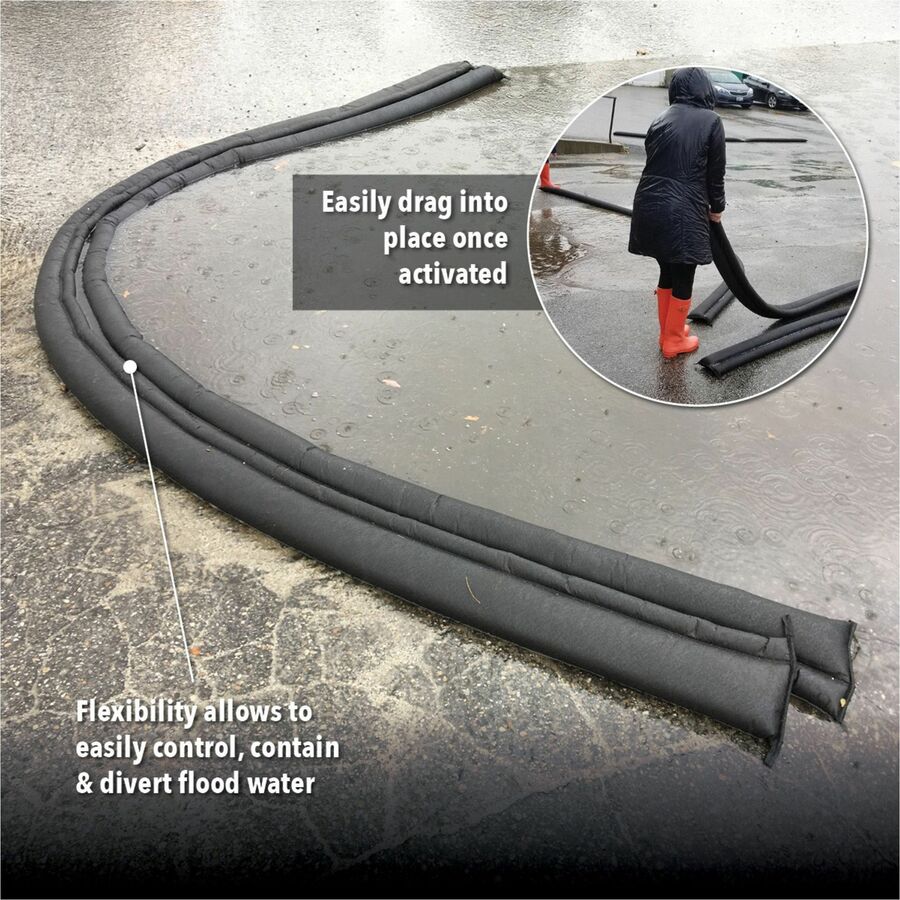 Quick Dam Flood Barriers, 3.5" Height, Black, 8 per Carton