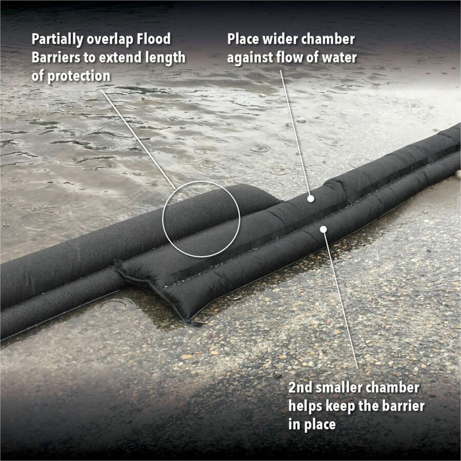 Quick Dam Flood Barriers, 3.5" Height, Black, 8 per Carton