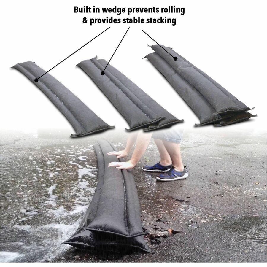 Quick Dam Flood Barriers, 3.5" Height, Black, 5 per Carton