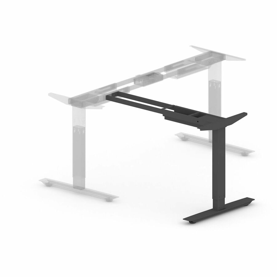 Lorell Sit-Stand 3rd-Leg Base, Black, Height Adjustable, 275 lb Capacity, 45" Height x 51.60" Width x 26.40" Depth, Assembly Required, 1 Each