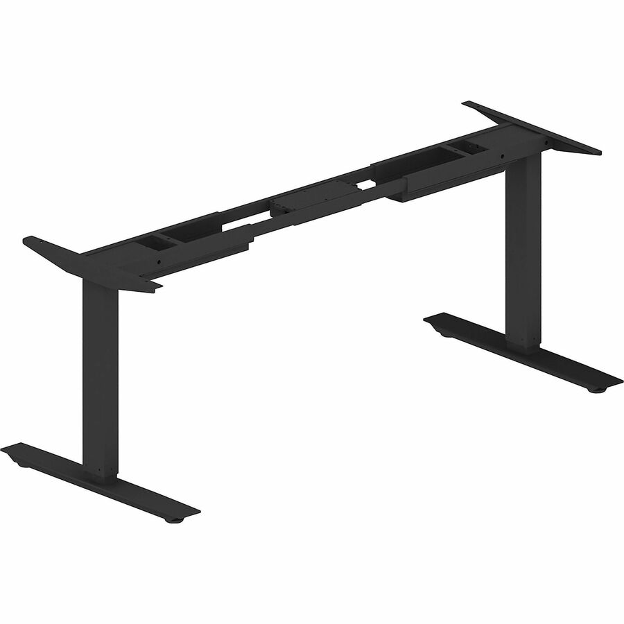 Lorell Sit-to-Stand Two-Tier Base, Black, Height Adjustable, Dual Motor, 275 lb Capacity, 45.10" Max Height, 1 Each