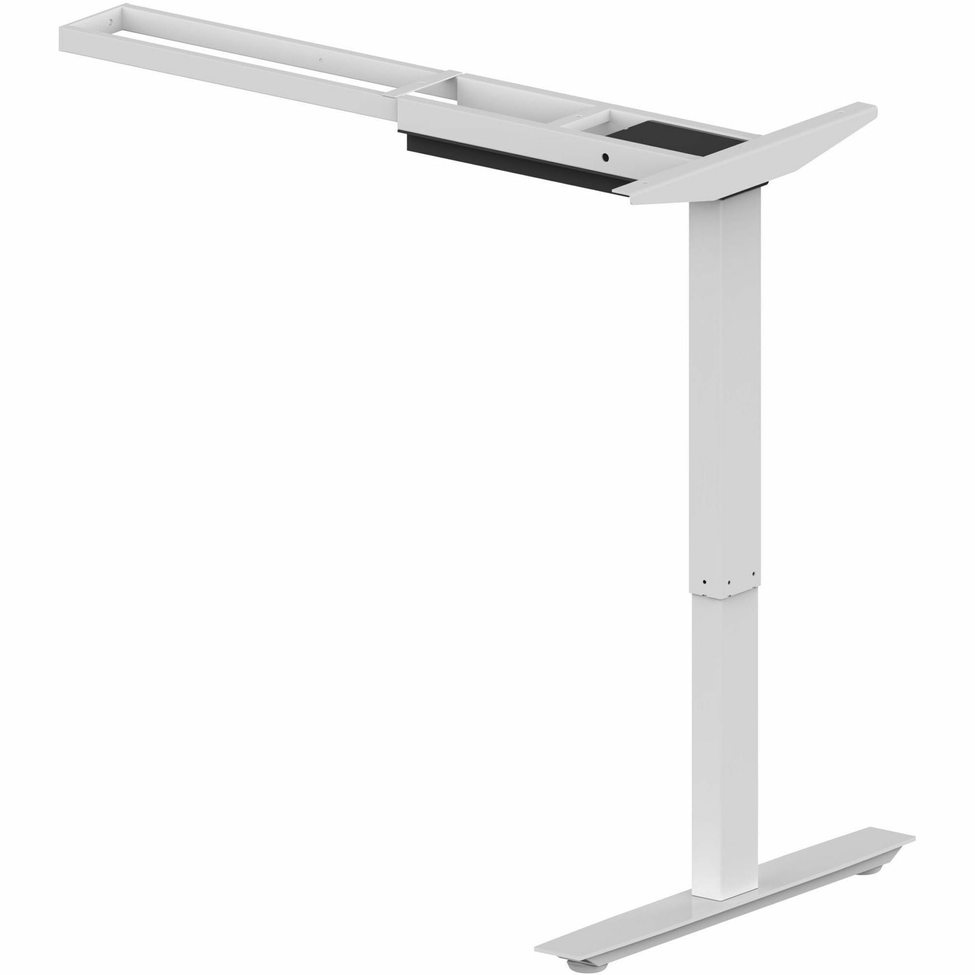 Lorell Sit-Stand 3rd-Leg Base, Silver, Height Adjustable, 275 lb Capacity, 45" H x 51.60" W x 26.40" D, Assembly Required, 1 Each