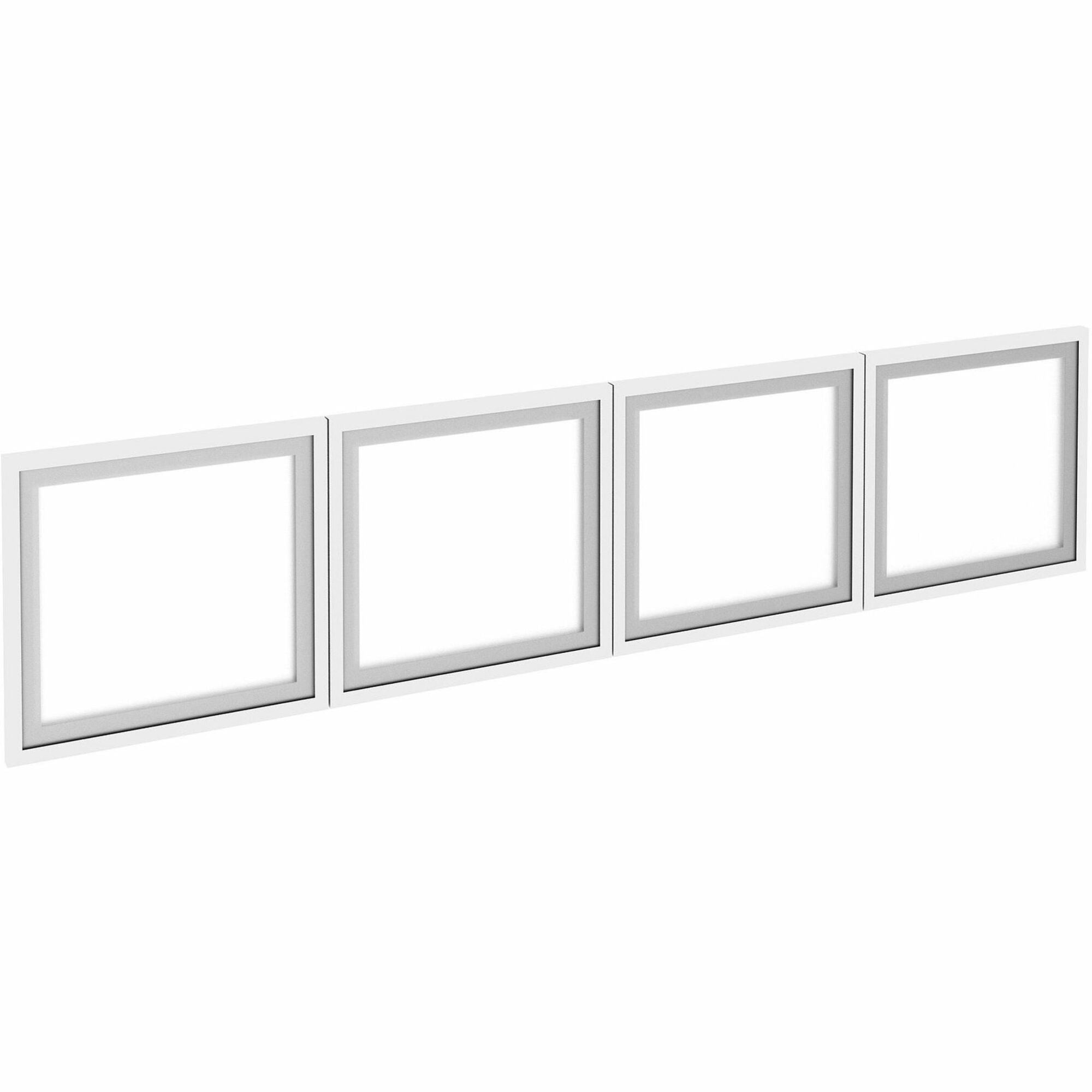 Lorell Desk-Mount Hutch Frosted Glass Door, Frost Finish, Aluminum Frame, 4 Doors per Set