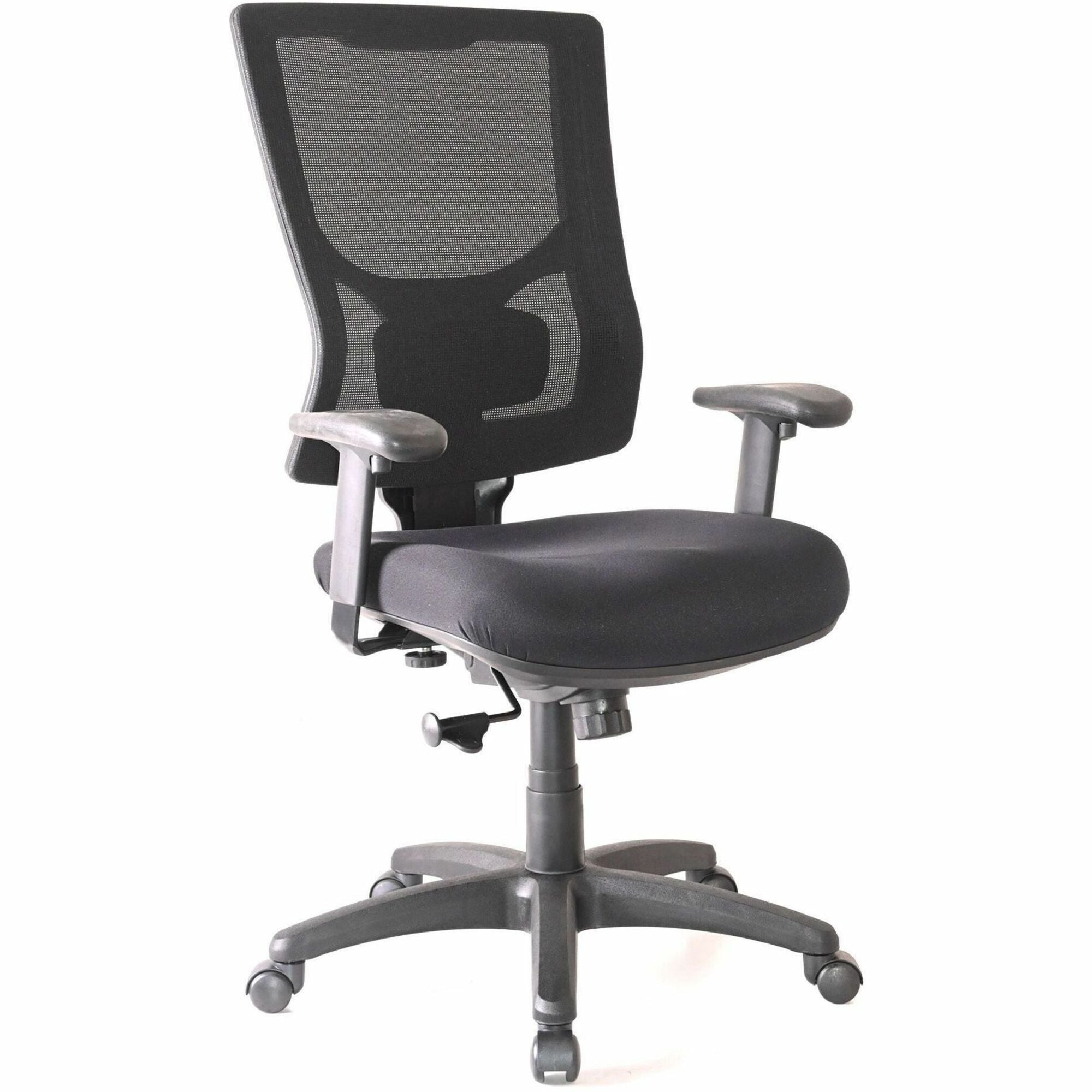 Lorell Conjure High-Back Swivel/Tilt Office Chair, Black, Mesh Back, Adjustable Arms, Molded Foam Seat, 1 Each