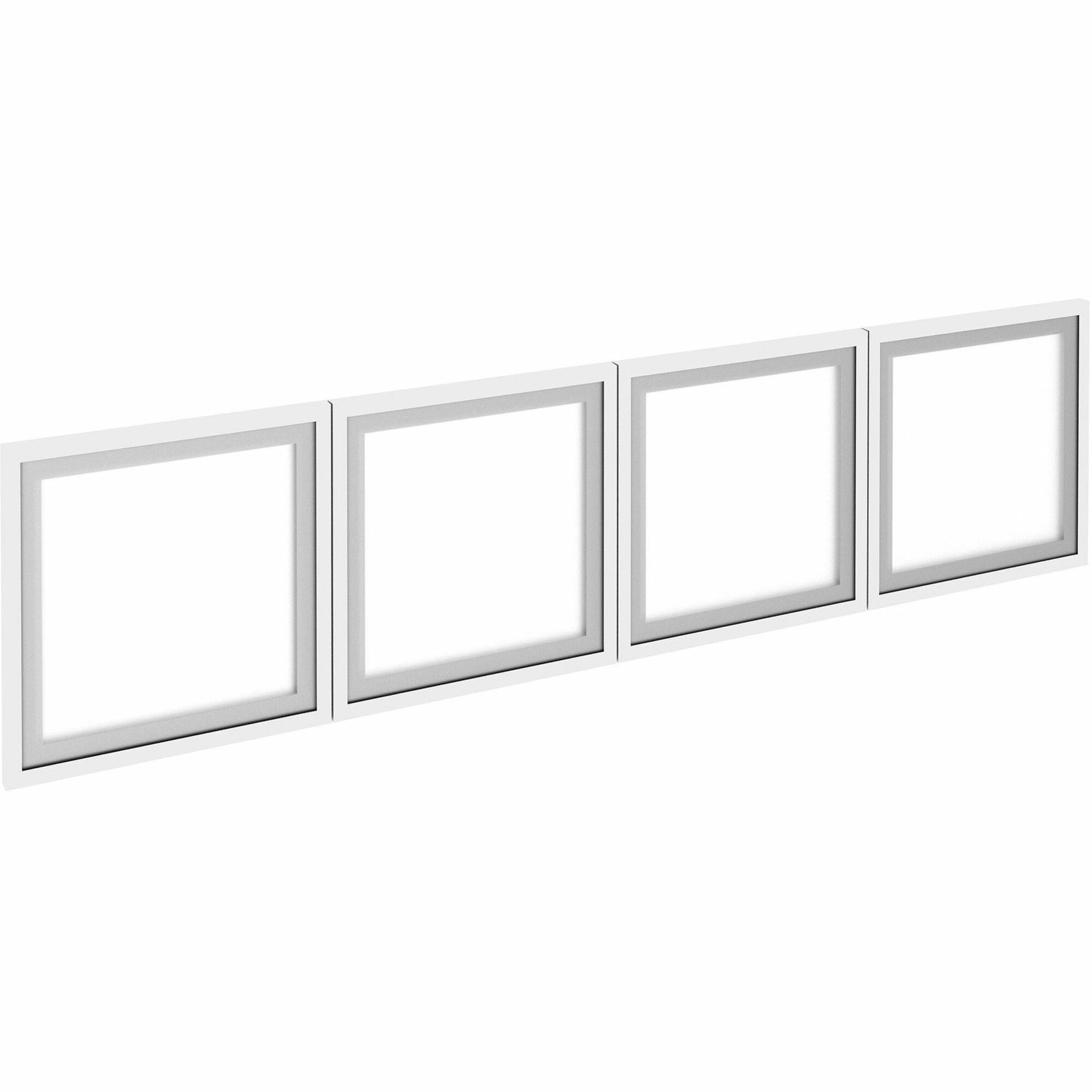 Lorell Essentials Desk-Mount Hutch Frosted Glass Door, Aluminum Frame, Frost Finish, 4 Sets