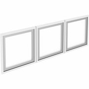 Lorell Essentials Desk-Mount Hutch Frosted Glass Door, Frost Finish, Aluminum Frame, 3 Sets (Each Set Includes 2 Doors, Hinges, and Mounting Hardware)