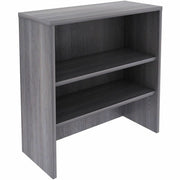 Lorell Essentials 2-Shelf Stack-on Bookcase, Weathered Charcoal Finish, Laminate/Metal, 36"H x 36"W x 15"D, Stackable, Cam Lock, 1 Each
