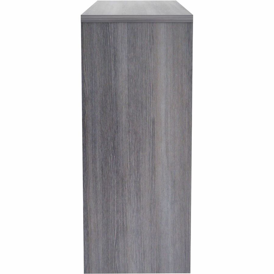 Lorell Essentials 2-Shelf Stack-on Bookcase, Weathered Charcoal Finish, Laminate/Metal, 36"H x 36"W x 15"D, Stackable, Cam Lock, 1 Each