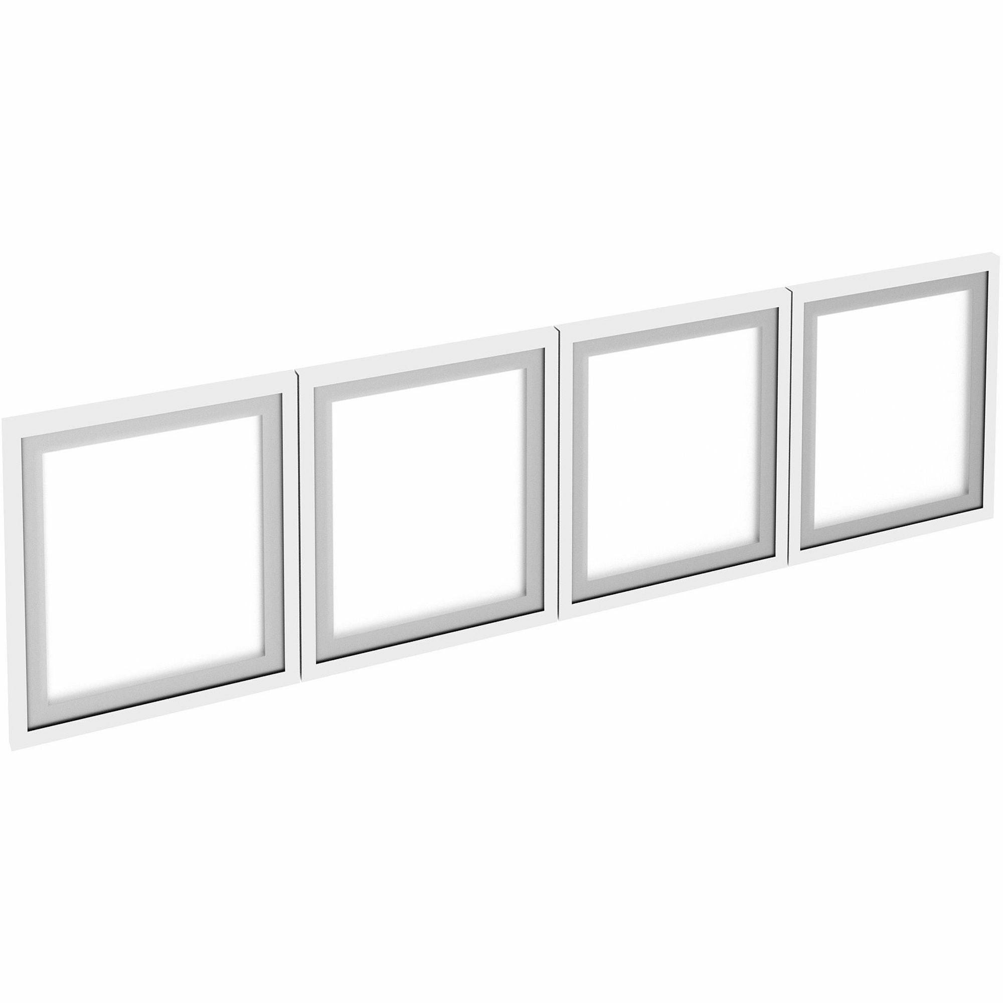Lorell Desk-Mount Hutch Frosted Glass Door, Frost Finish, Aluminum Frame, Glass Material, 3 Sets
