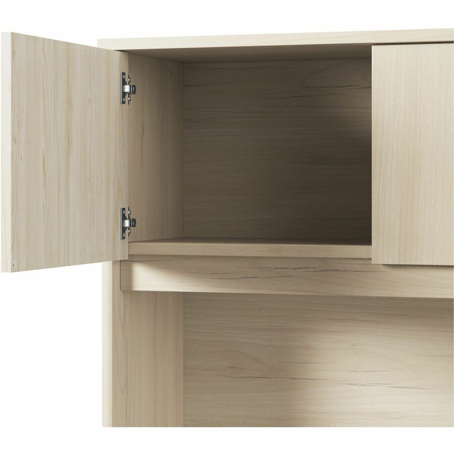 Bush Business Furniture Studio C U Shaped Desk with Hutch and 3-Drawer Mobile File Cabinet, 72"W x 36"D Front Desk, 72"W x 24"D Credenza, 42"D Return, 72"W Hutch, Natural Elm, 1 Each