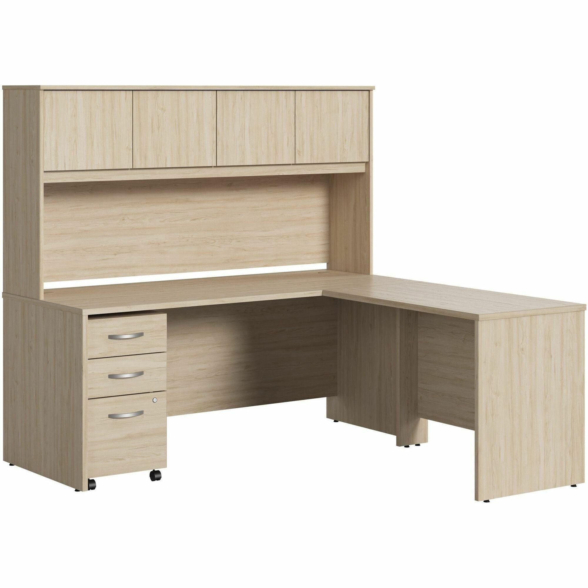 Bush Business Furniture Studio C 72W x 30D L Shaped Desk with Hutch and Mobile File Cabinet