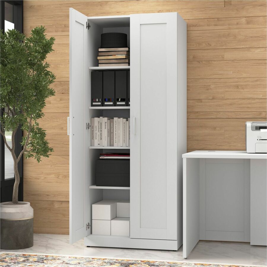 Bush Business Furniture Hampton Heights 30W Tall Storage Cabinet with Doors and Shelves