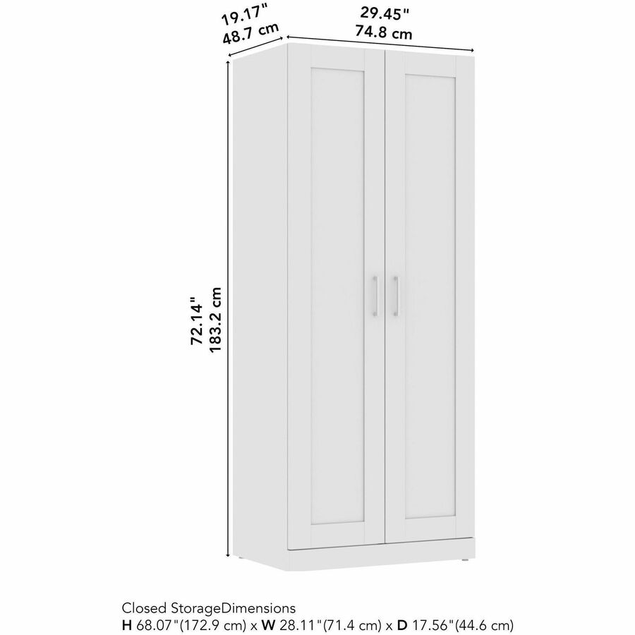 Bush Business Furniture Hampton Heights 30W Tall Storage Cabinet with Doors and Shelves