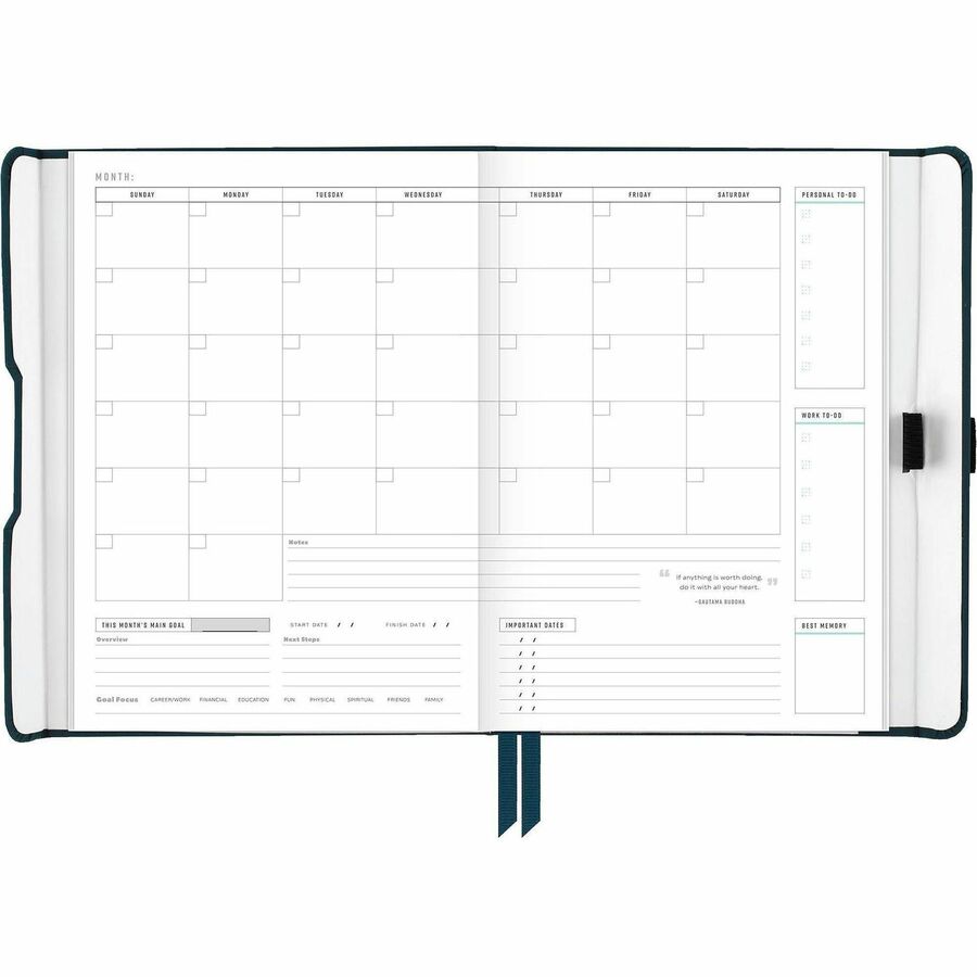 At-A-Glance Foundation Undated Weekly Monthly Planner, Blue, Small, 5 1/2" x 8 1/2"