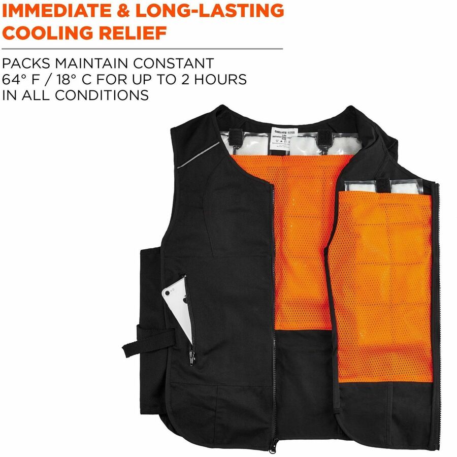 Ergodyne Chill-Its 6260 Cooling Packs Vest Kit, 34.50", 2-Xtra Large/3-Xtra Large