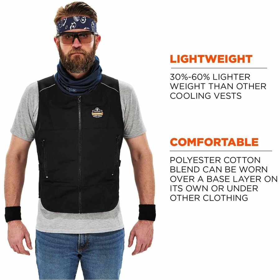 Ergodyne Chill-Its 6260 Cooling Packs Vest Kit, 34.50", 2-Xtra Large/3-Xtra Large