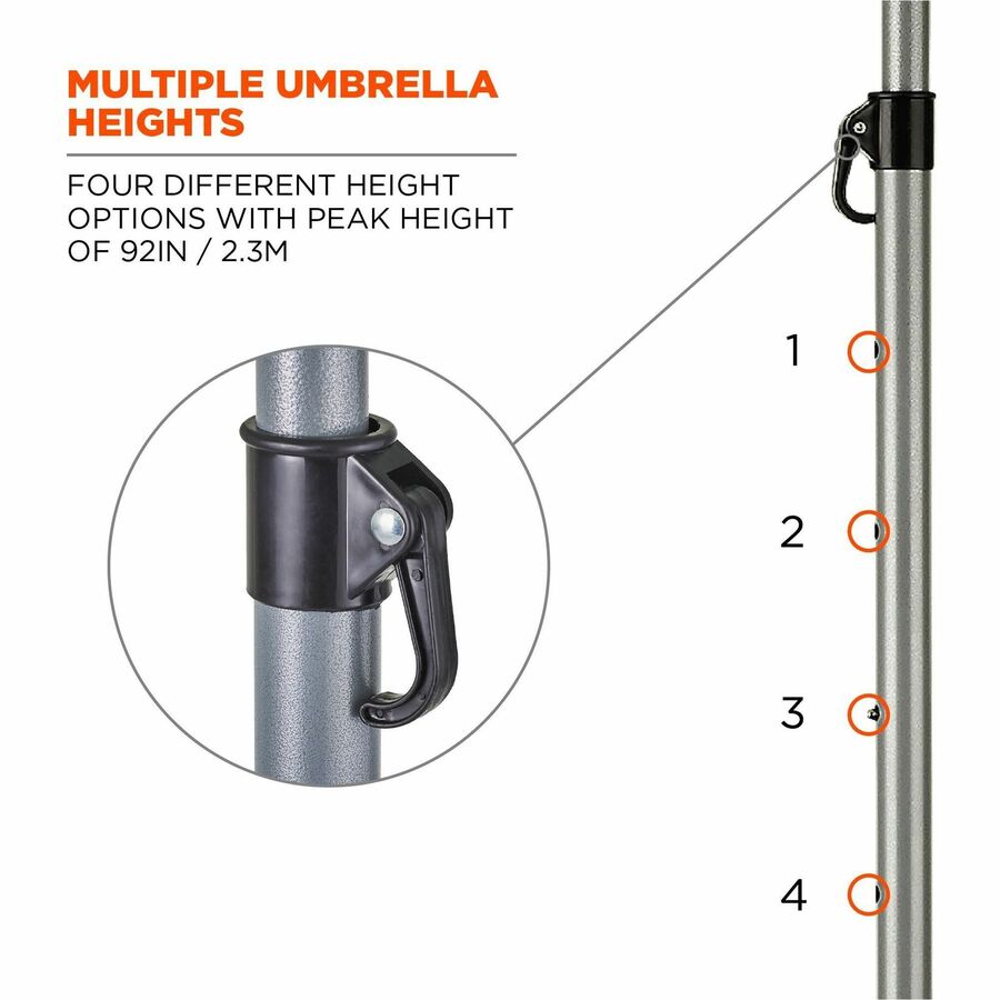 Ergodyne SHAX 6199 Lightweight Work Umbrella and Stand Kit - Blue