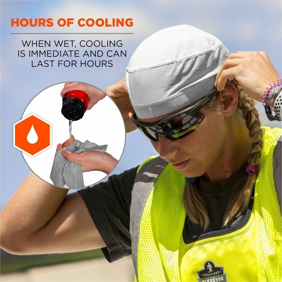 Ergodyne 6632 Cooling Skull Cap - Fabric, Elastic - Gray