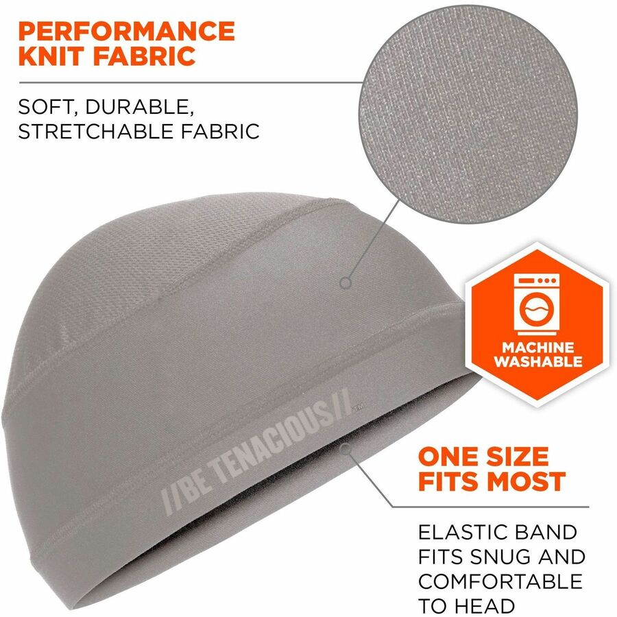 Ergodyne 6632 Cooling Skull Cap - Fabric, Elastic - Gray