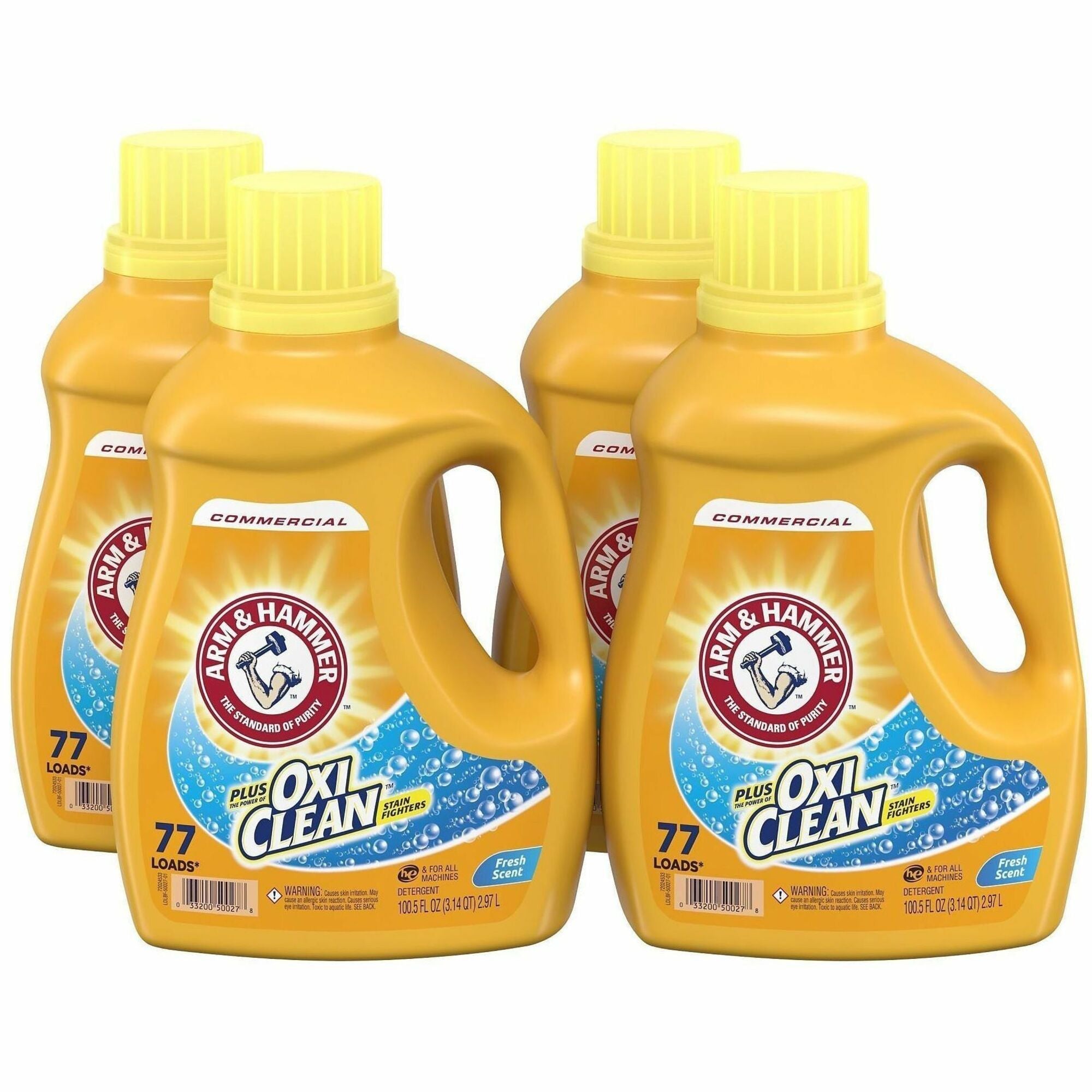 For Commercial, Laundry, Washing Machine - Concentrate - Liquid - 100.5 fl oz (3.1 quart) - Fresh Scent - 77 Loads - Recommended For: Stain Remover, Soil Remover, Odor Remover, Dirt Remover - Wear Resistant, Fade Resistant - Blue - 4 / Carton