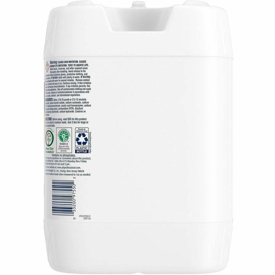 For Laundry, Clothing - Concentrate - Liquid - 640 fl oz (20 quart) - 640 Loads - Recommended For: Stain Remover, Dirt Remover, Odor Remover, Soil Remover - Hypoallergenic, Fragrance-free, Dye-free - Clear - 1 Carton