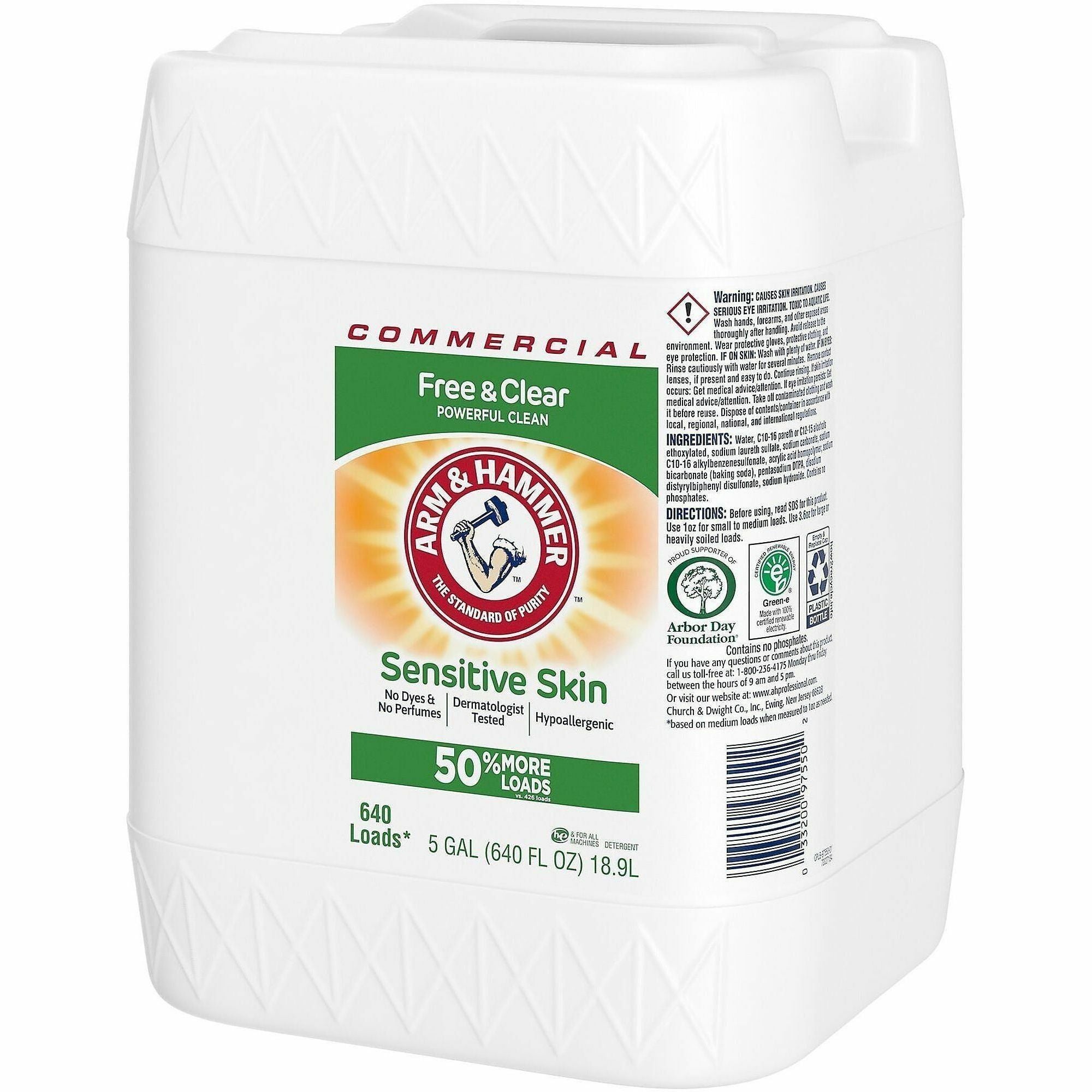 For Laundry, Clothing - Concentrate - Liquid - 640 fl oz (20 quart) - 640 Loads - Recommended For: Stain Remover, Dirt Remover, Odor Remover, Soil Remover - Hypoallergenic, Fragrance-free, Dye-free - Clear - 1 Carton