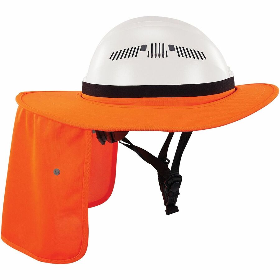 Ergodyne 6661 Universal Hard Hat Brims - Orange - Silicone, Elastic - 1 Each