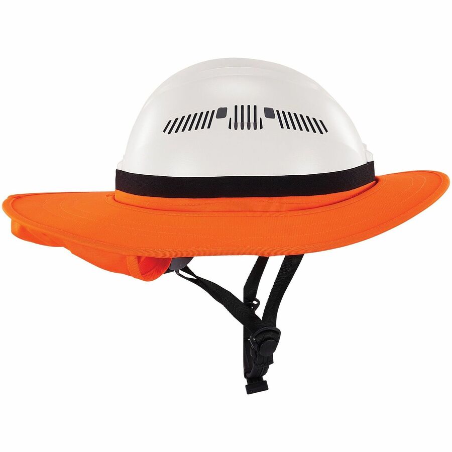 Ergodyne 6661 Universal Hard Hat Brims - Orange - Silicone, Elastic - 1 Each