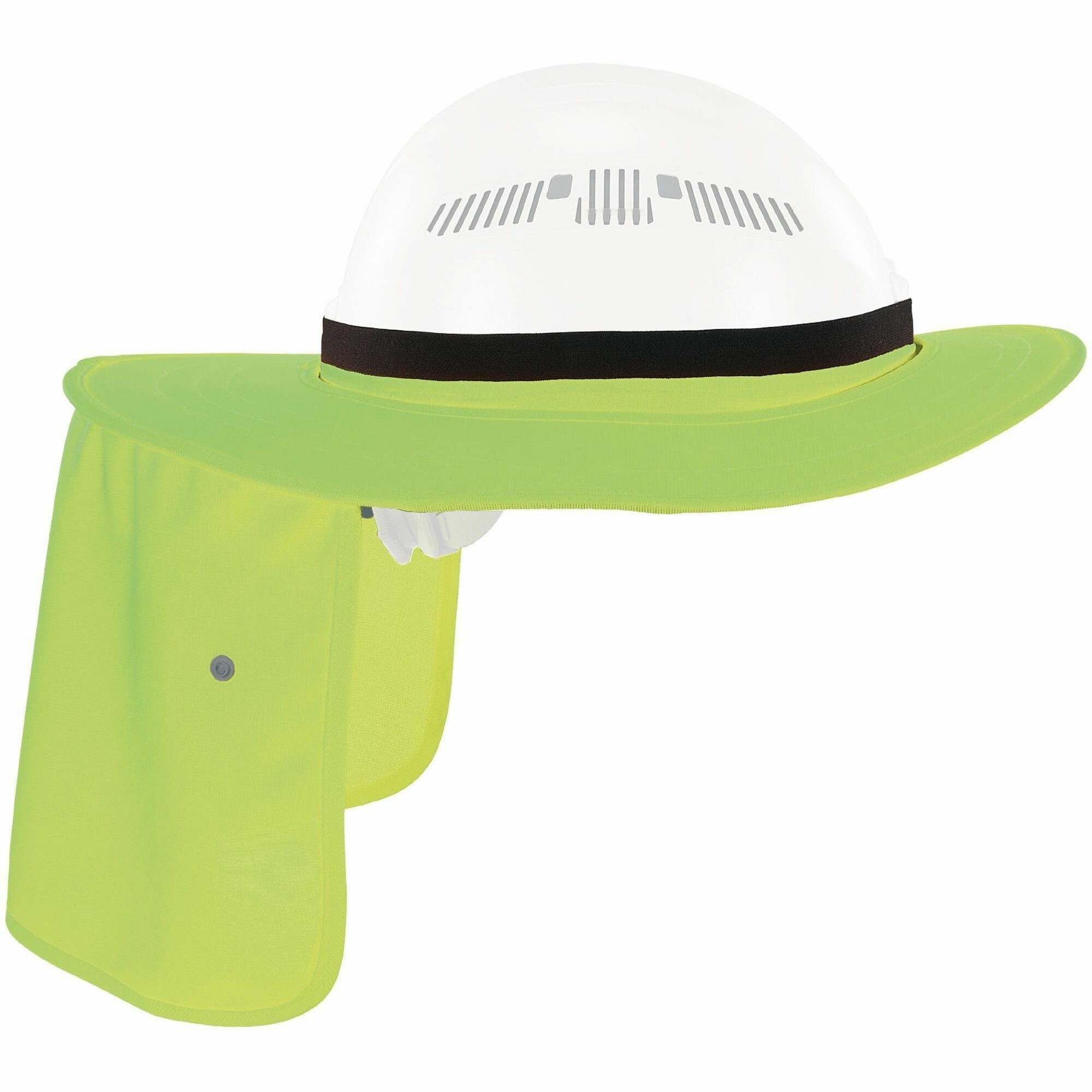 Ergodyne 6661 Universal Hard Hat Brims - Lime - Silicone, Elastic - 1 Each