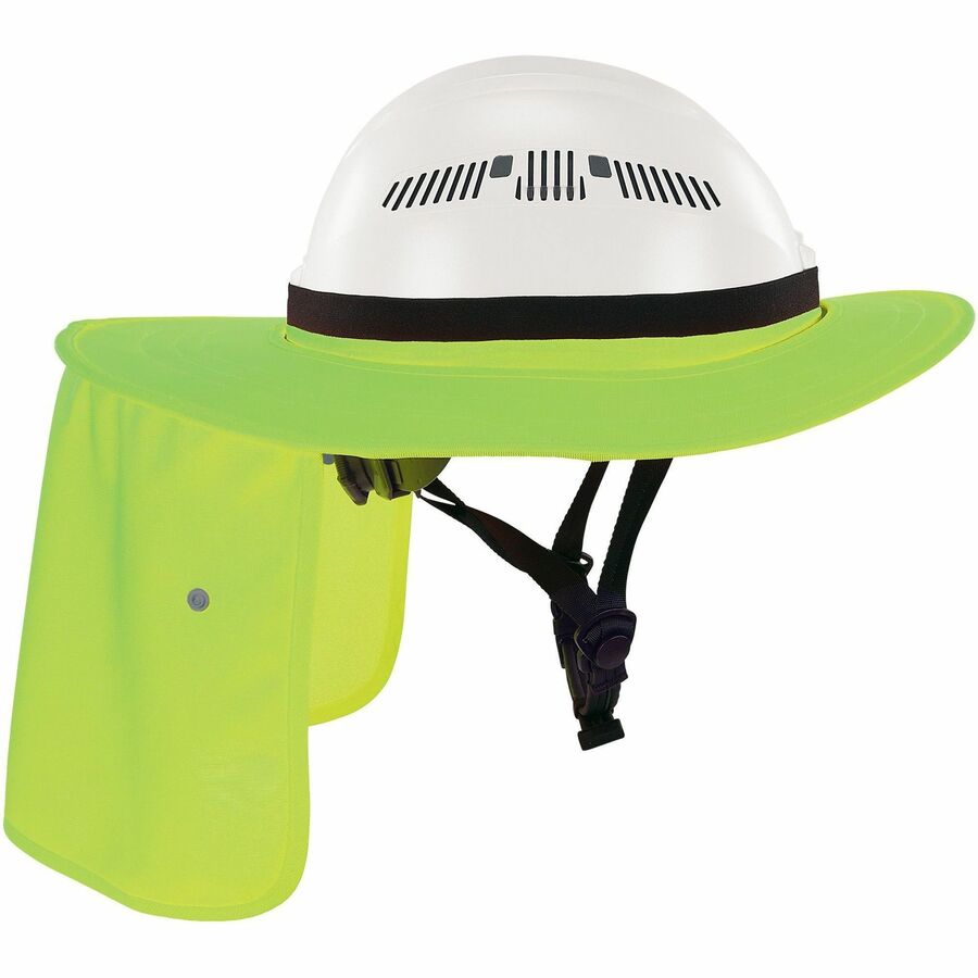 Ergodyne 6661 Universal Hard Hat Brims - Lime - Silicone, Elastic - 1 Each