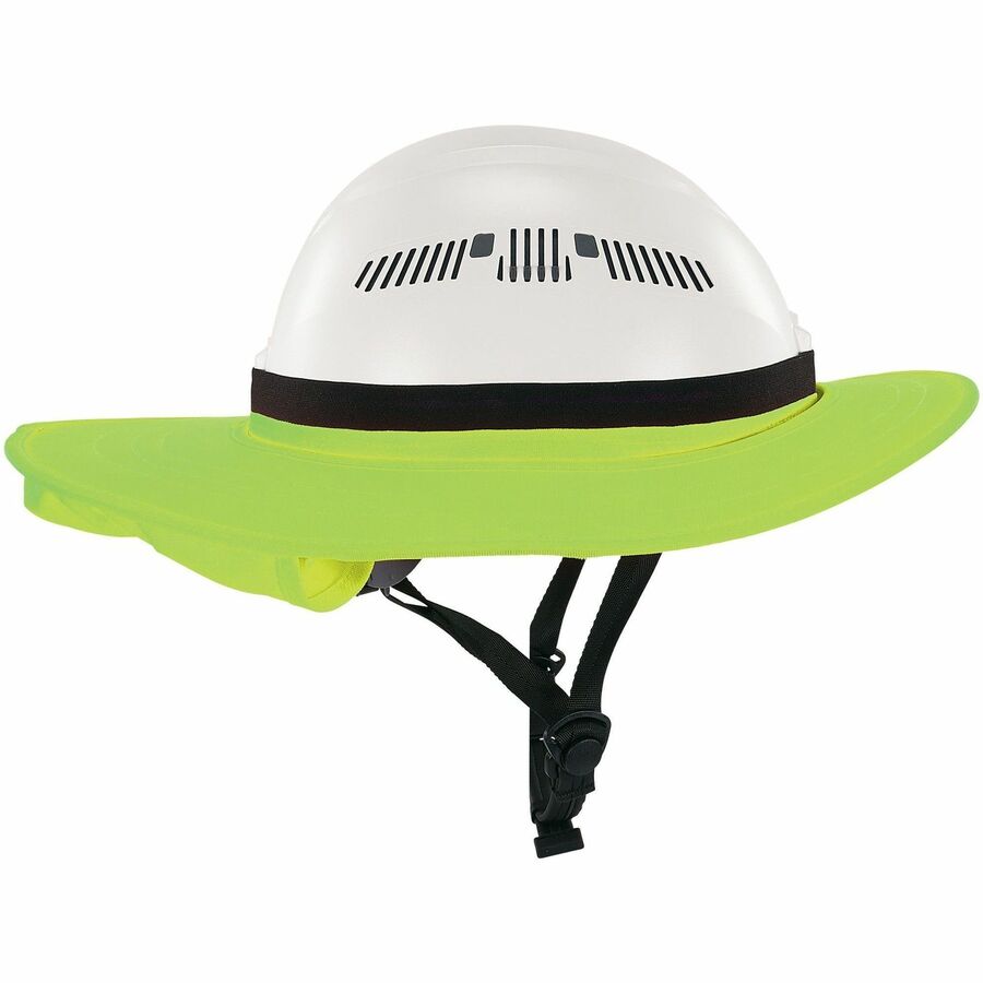 Ergodyne 6661 Universal Hard Hat Brims - Lime - Silicone, Elastic - 1 Each