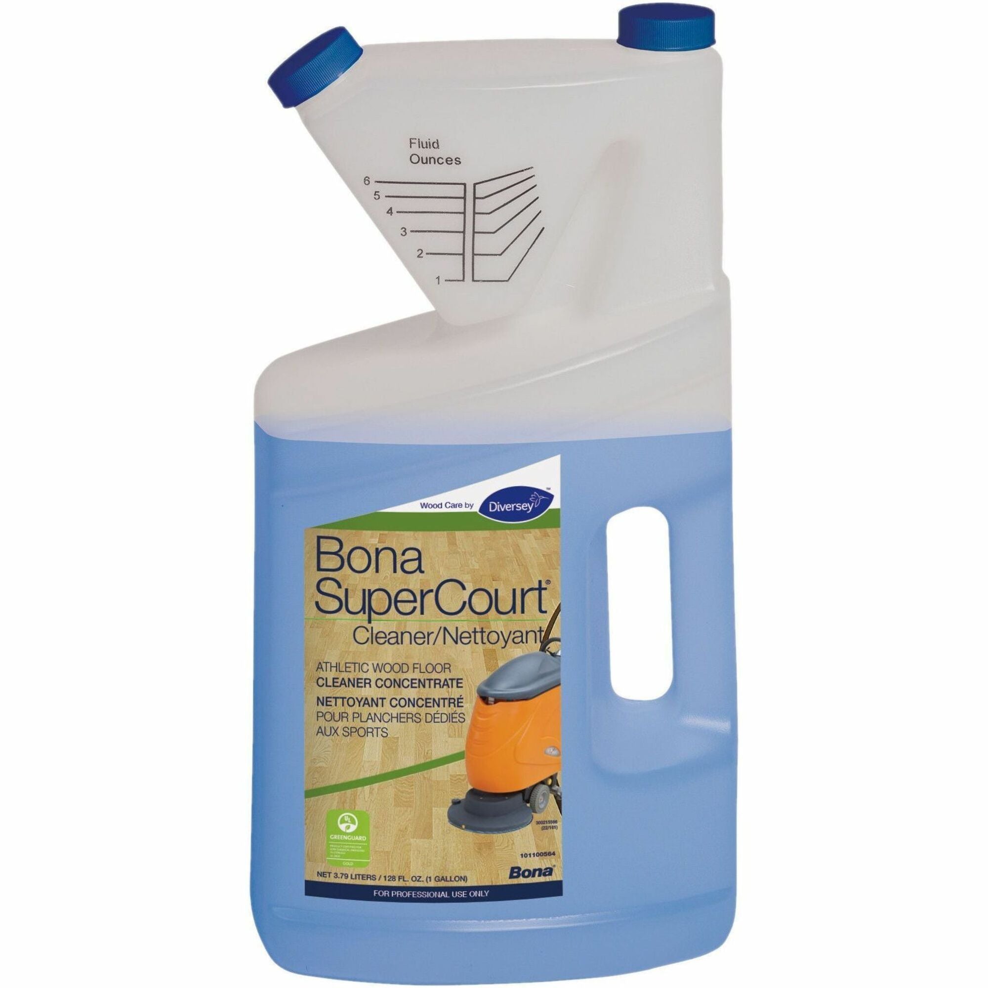 For Wood Floor, Gym, Hardwood Floor - 128 fl oz (4 quart) - Characteristic Scent - Residue-free, Easy to Use - Blue