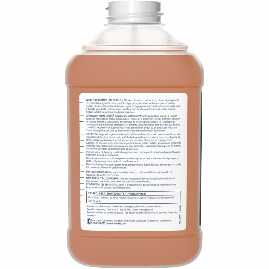 For Multipurpose, Multi Surface - Liquid - 84.5 fl oz (2.6 quart) - Fragrance-free, Low Foaming, Odorless - Orange - 2 / Pack