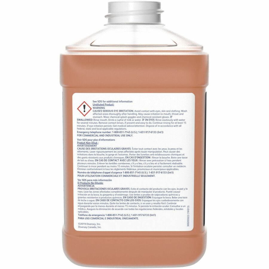 For Multipurpose, Multi Surface - Liquid - 84.5 fl oz (2.6 quart) - Fragrance-free, Low Foaming, Odorless - Orange - 2 / Pack