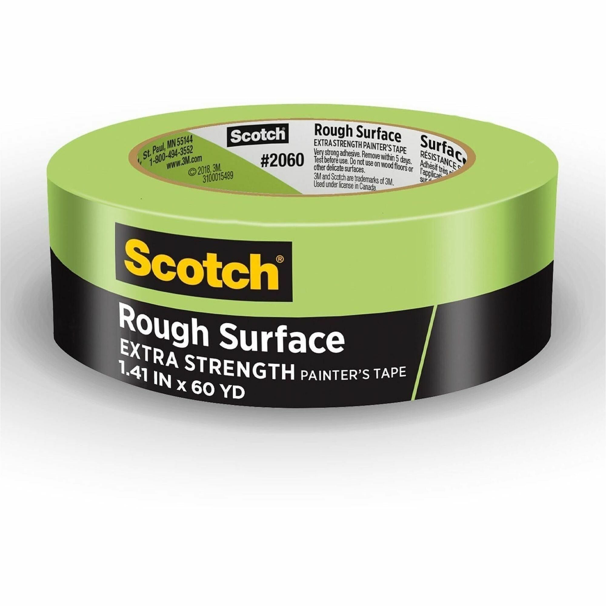 60.10 yd Length x 1.41" Width - Green - Damage Resistant - For Rough Surface, Brick, Concrete, Stucco, Painting, Holding, Industrial, Carpet, Unfinished Wood, Vinyl - 1 Roll