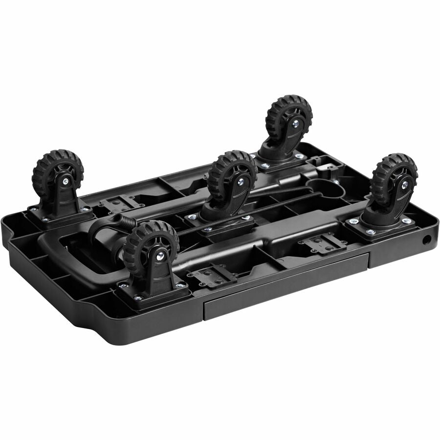 Telescopic Handle - 250 lb Load Capacity - 4 Casters - Aluminum, Polypropylene - 12.60" Width x 19.30" Depth x 4.10" Height - Black - 1 Each
