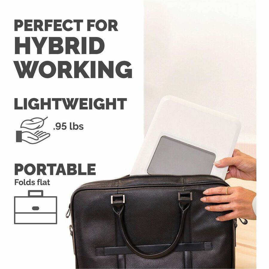 Up to 14" Screen Support - 8.80 lb Load Capacity - 0.50" Height x 9.20" Width x 10.50" Depth - White - For Notebook - Adjustable Height, Ergonomic, Adjustable, Compact, Lightweight, Portable