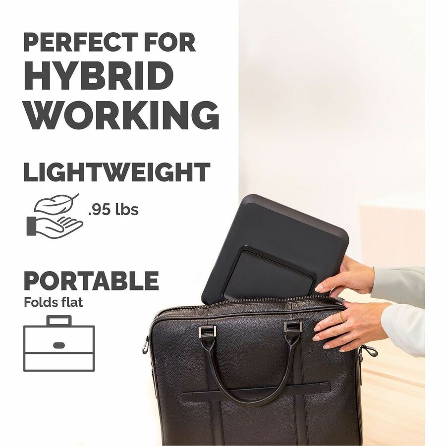 Up to 14" Screen Support - 8.80 lb Load Capacity - 0.50" Height x 9.25" Width x 10.50" Depth - Black - For Notebook - Adjustable Height, Ergonomic, Compact, Lightweight, Portable, Adjustable