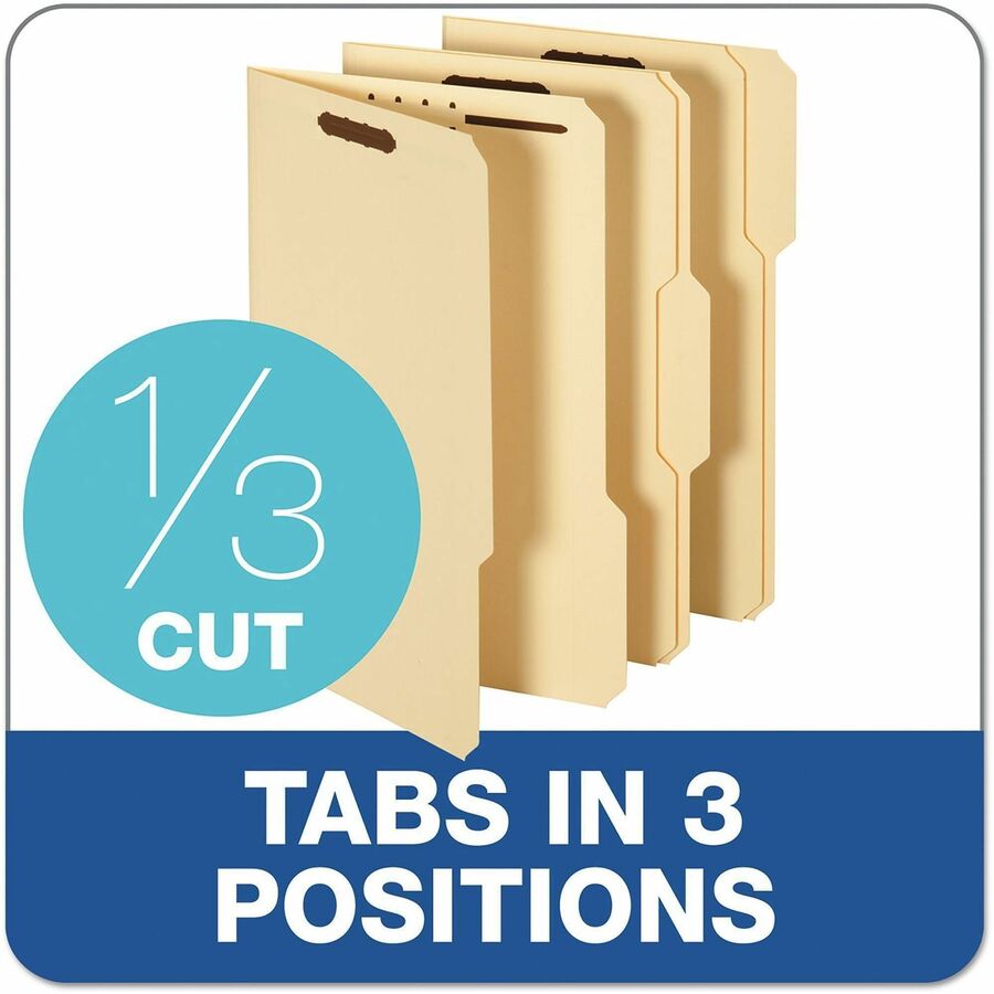 150 Sheets Capacity - 3/4" Expansion - 2 Fastener(s) - 2" Fastener Capacity - Assorted Tab Position - 11 pt. - Manila - Manila - Heavy Duty, Durable, Bend Resistant, Tear Resistant, Rigid - 0% Recycled - 50 / Box