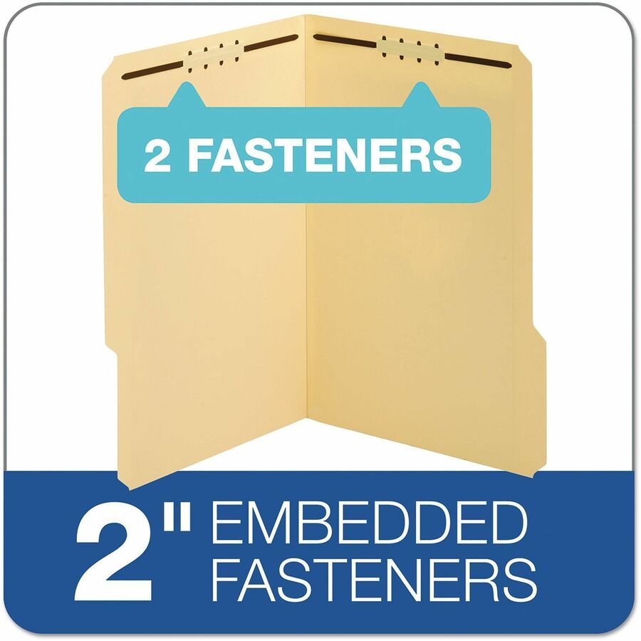 150 Sheets Capacity - 3/4" Expansion - 2 Fastener(s) - 2" Fastener Capacity - Assorted Tab Position - 11 pt. - Manila - Manila - Heavy Duty, Durable, Bend Resistant, Tear Resistant, Rigid - 0% Recycled - 50 / Box