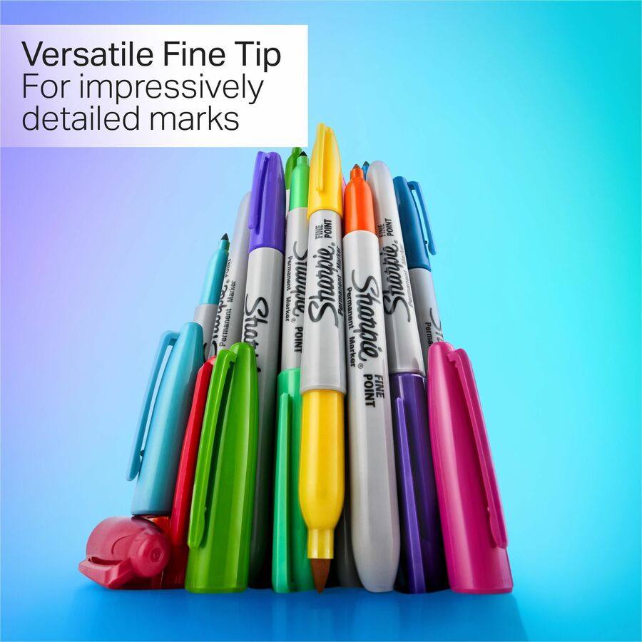 Sharpie Glam Pop Permanent Markers - Fine Marker Point - Assorted Ink - 34 / Pack