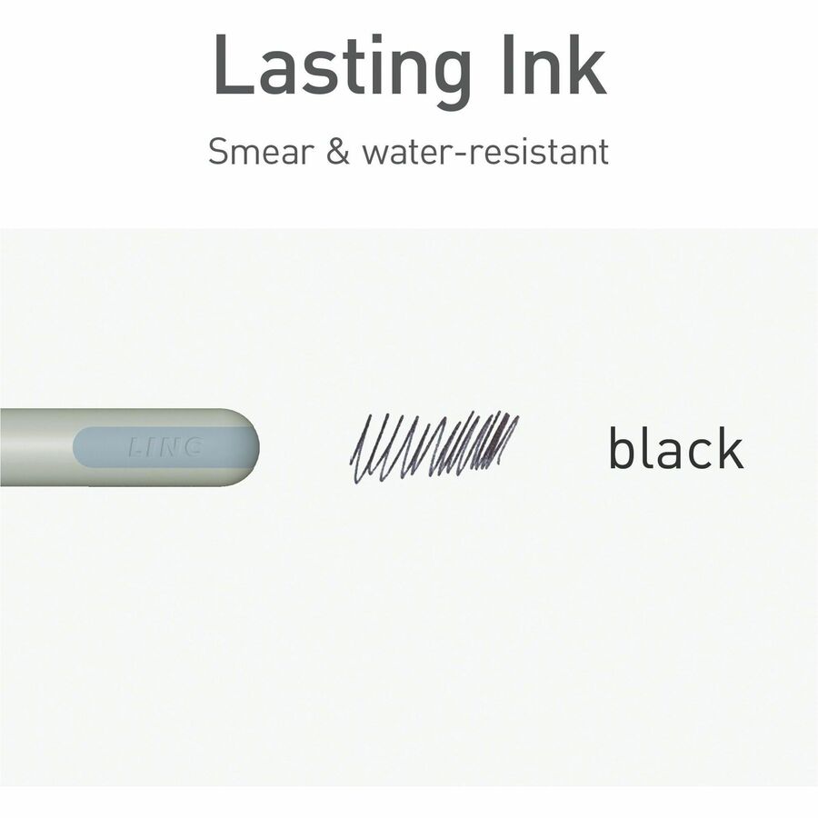 Pentonic Frosted Barrel Ballpoint Pens - 0.7 mm Fine Pen Point - Black Ink - Frost, Gray Barrel - 10 / Box