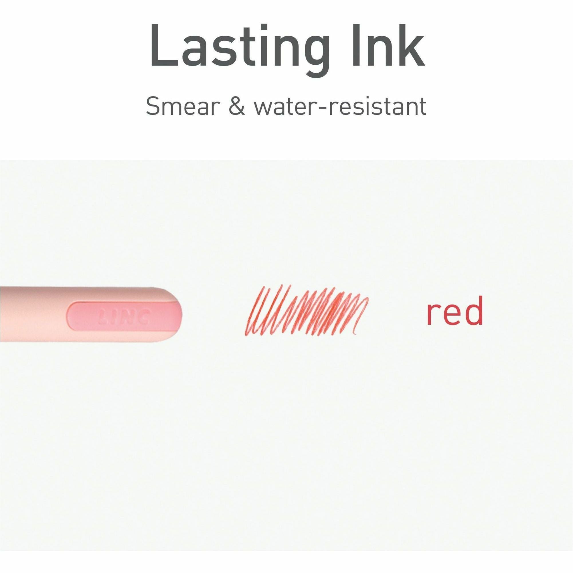 Pentonic Frosted Barrel Ballpoint Pens - 0.7 mm Fine Pen Point - Red Ink - Frost, Pink Barrel - 10 / Box