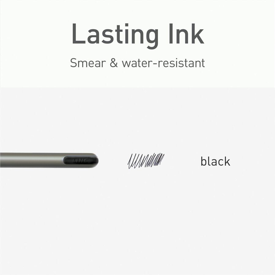 Pentonic Ballpoint Pen Set - 1 mm Pen Point - Black Ink - Nickel Silver Tip - 25 / Box