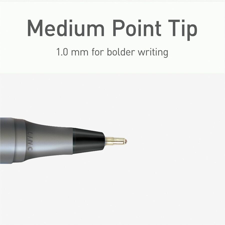 Pentonic Ballpoint Pen Set - 1 mm Pen Point - Black Ink - Nickel Silver Tip - 25 / Box