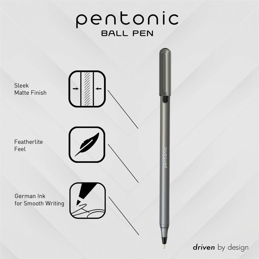 Pentonic Ballpoint Pen Set - 1 mm Pen Point - Multi Ink - Nickel Silver Tip - 25 / Box